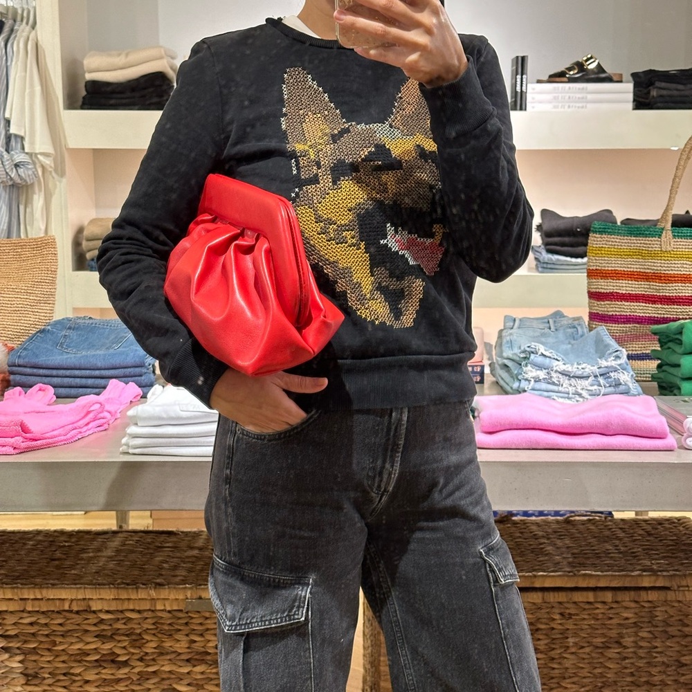 Themoirè Leather Shoulder Bag